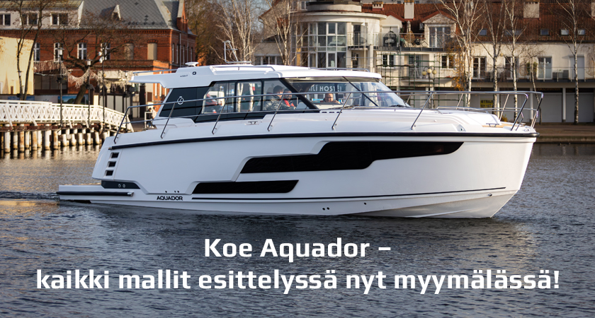 Koko Aquador mallisto nyt esittelyssä myymälässä 